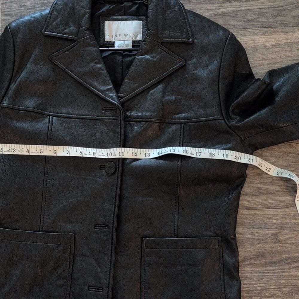 Nine West Women's Black Button Front Collared Jacket With Pockets Lined Size L - Picture 10 of 12